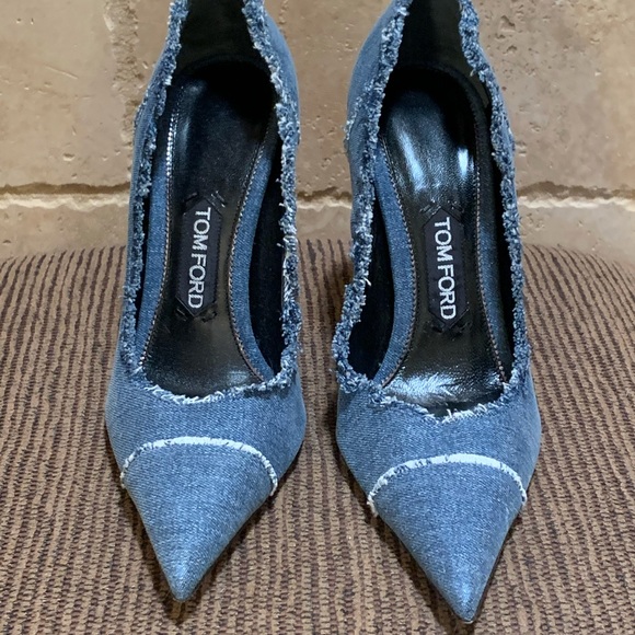 Tom Ford fringe denim stilettos - Picture 4 of 11